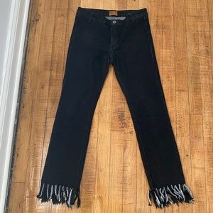 POL black fringe jeans